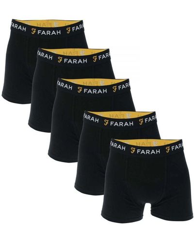 Farah Chorley 5 Pack Boxer Shorts - Black