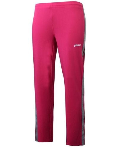 Asics Warm Up Pink Track Trousers - Red