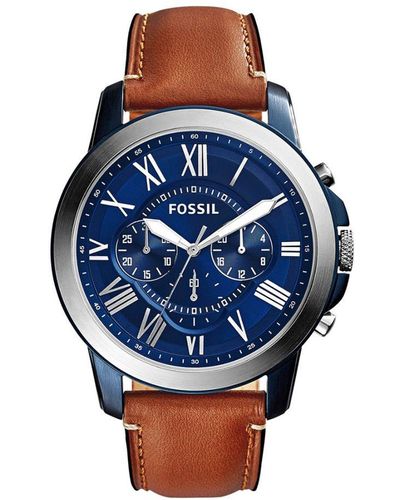 Fossil Grant Watch Fs5151 Leather - Blue