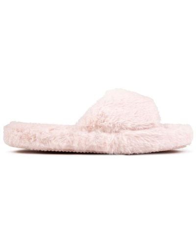 Ralph Lauren Polo Faux Fur Slide Slippers - Pink