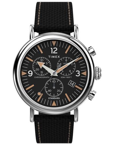 Timex Standard Chrono Black Watch Tw2v43700 Fabric