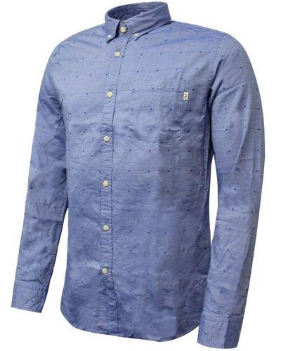 Hackett Polka Dot Print Blue Shirt Textile