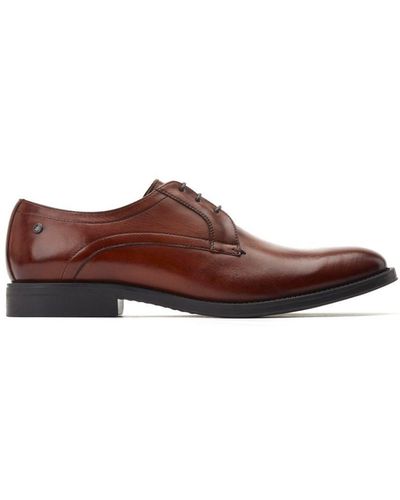 Base London Hadley Waxy Leather Derby Shoes - Brown