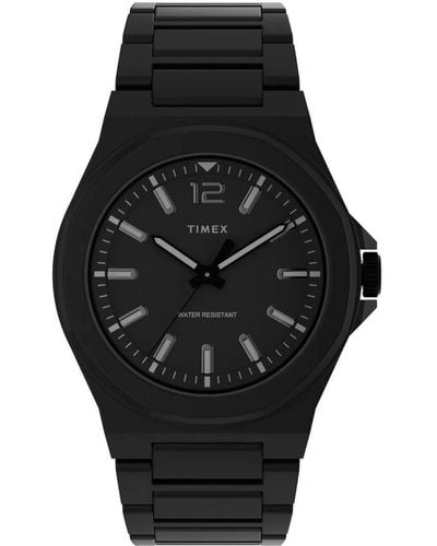 Timex Essex Avenue Thin Watch Tw2U42300 Stainless Steel (Archived) - Black