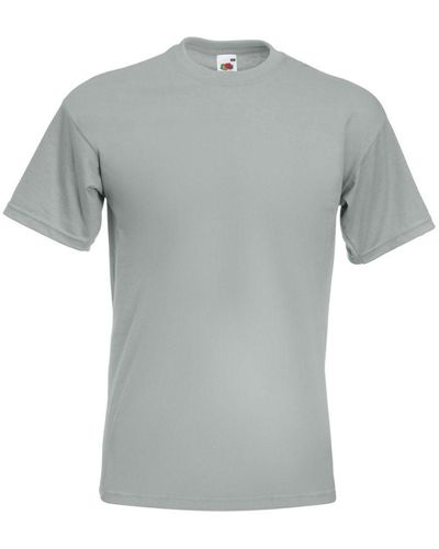Fruit Of The Loom Super Premium Short Sleeve Crew Neck T-Shirt - Grey