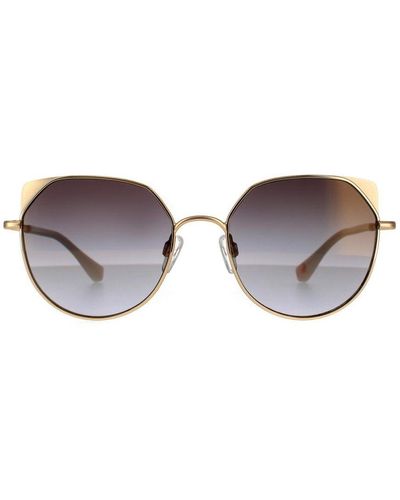 Ted Baker Cat Eye Havana And Gradient Sunglasses Metal - Brown