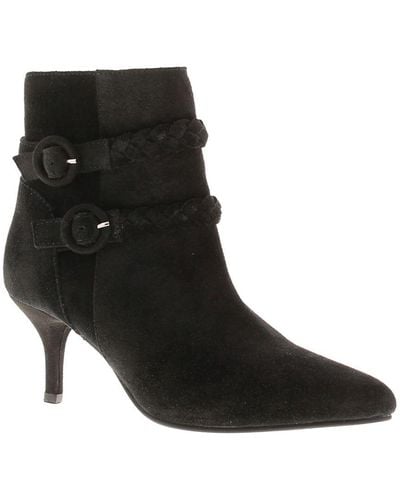 Comfort Plus Boots Ankle Pointon Leather Zip Black