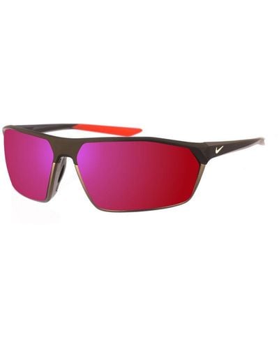 Nike Rectangular Shaped Acetate Sunglasses Dd1222 - Red