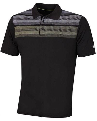 Island Green Island Matrix Print Golf Polo Shirt - Black