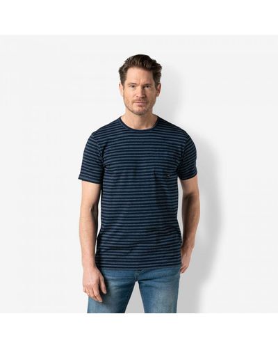 Twinlife T-shirt Indigo Stripe - Blauw