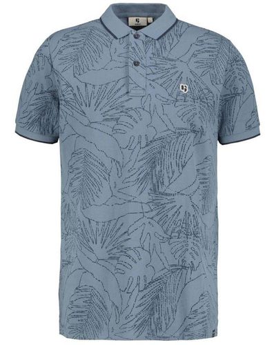 Garcia Polo Met All Over Print Stone Blue - Blauw