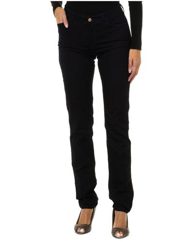 Armani Long Stretch Fabric Trousers 6y5j18-5dxiz Woman Cotton - Black