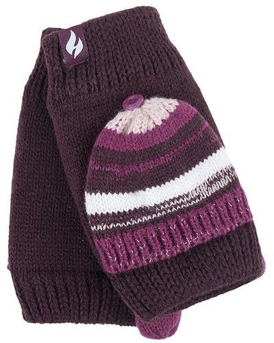 Heat Holders Bronte Style Cute Converter Gloves - Purple