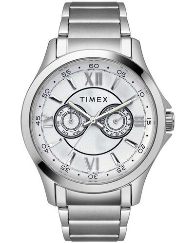 Timex City Collection Essex Avenue Silver Watch Tw2v43300 Stainless Steel  in Grey for Men | Lyst UK