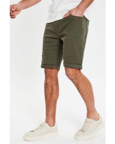 Threadbare Cotton 'Sanky' Chino Shorts - Green
