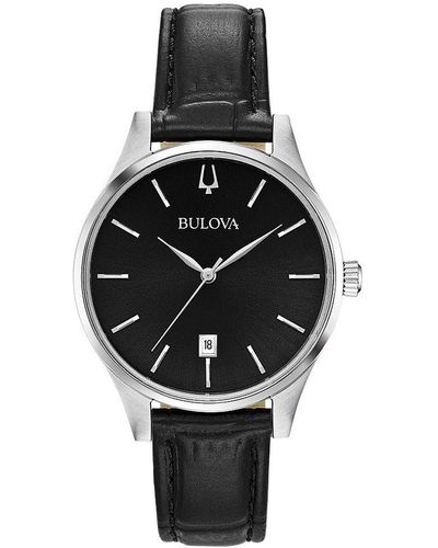 Bulova Classic Watch 96M147 Leather (Archived) - Black