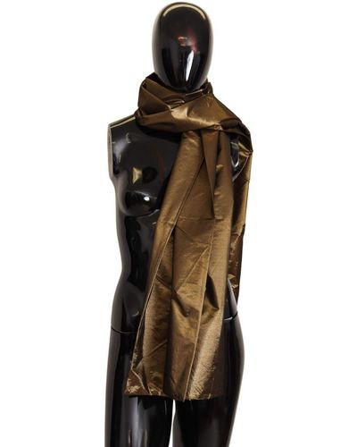 Dolce & Gabbana Vrouwen Goud Blend Shawl Omslagdoek Metallic Brons Sjaal