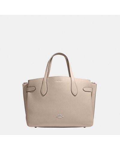 COACH Leather Hanna Carryall Bag - Natural