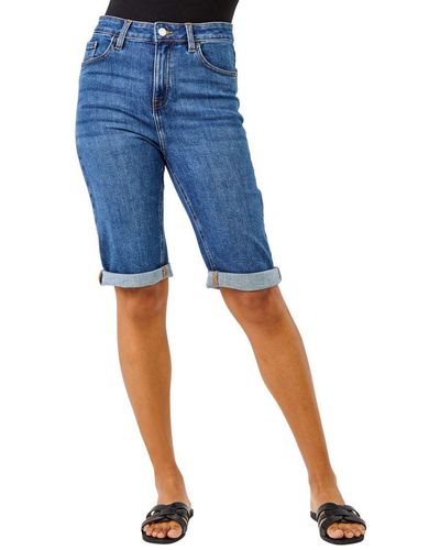 Roman Essential Stretch Knee Length Shorts - Blue