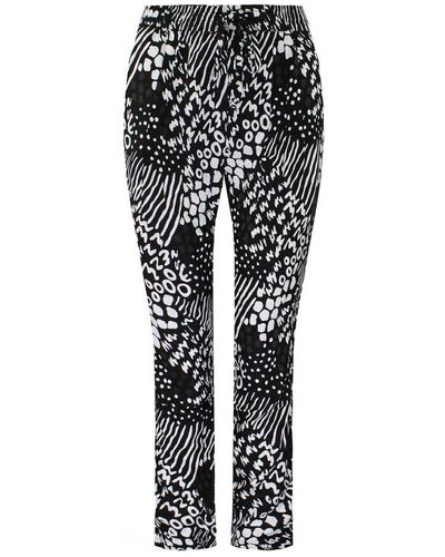 Vans Off The Wall Stretch Waist Printed Black/white Trousers V1z3blk Rayon
