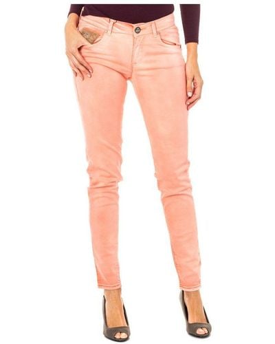 La Martina Elastic Trousers With Skinny Cut Hems Hwt010 Woman Cotton - Orange