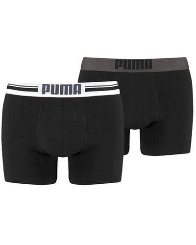 PUMA Placed Logo Boxer 2 Pack - Black
