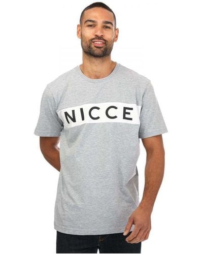 Nicce London Sofa T-shirt Met Panelen Voor , Gemêleerd Grijs - Wit