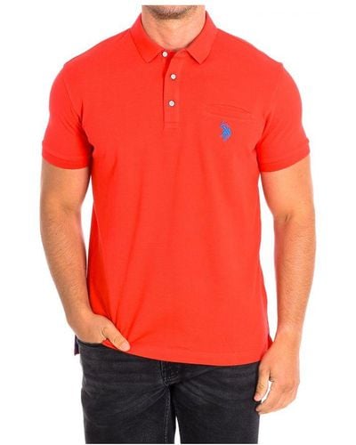U.S. POLO ASSN. Ark Short Sleeve With Contrasting Lapel Collar 61671 - Red
