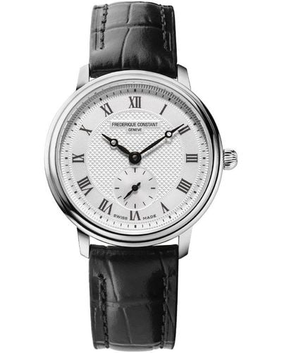 Frederique Constant Frédérique Slimline Black Watch Fc-235m1s6 Leather - Grey
