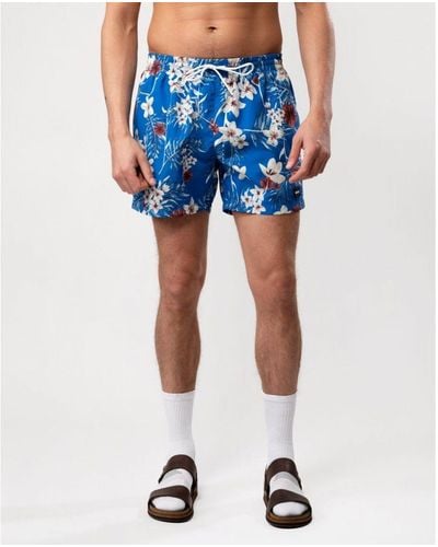 BOSS Boss Piranha Tropical Print Quick-Drying Swim Shorts - Blue