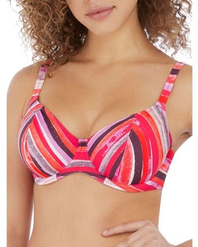 Freya Bali Bay Plunge Bikini Top Summer Multi - Red