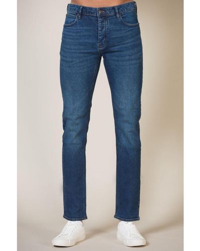 French Connection Dark Blue Cotton Slim Fit Stretch Jeans
