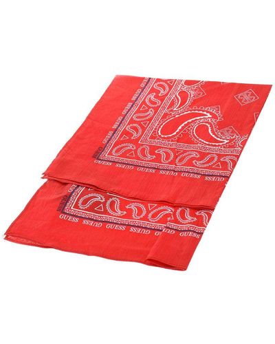 Guess Multi-position Printed Scarf Am8765cot03 Man Cotton - Red