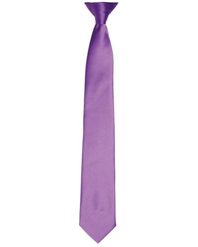 PREMIER Kleuren Satin Clip Tie (rijke Violet) - Paars