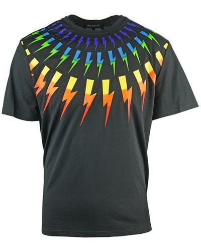 Neil Barrett Veelkleurig Lightning Bolt Zwart Oversize T-shirt