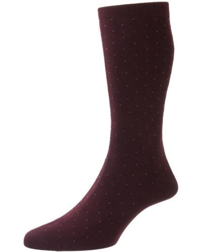 Pantherella Gadsbury Pindot Sock - Brown