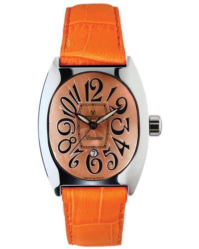 Montres De Luxe Bisanzio Watch Leather - Orange