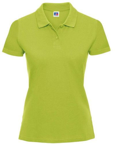 Russell Russell Europa Vrouwen/ Klassiek Katoenen Korte Mouw Poloshirt (kalk) - Groen
