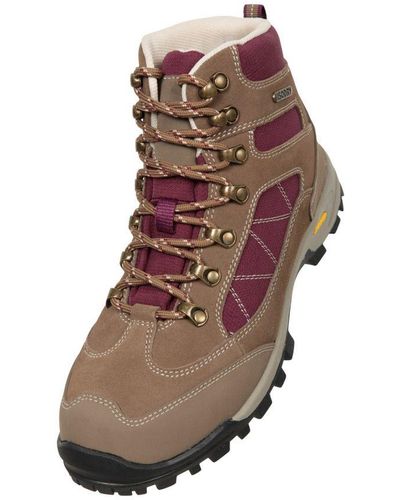 Mountain Warehouse Ladies Storm Suede Waterproof Hiking Boots () - Brown
