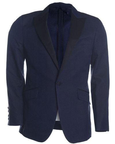 Hackett Mayfair Ev Silk Textured Jacket - Blue