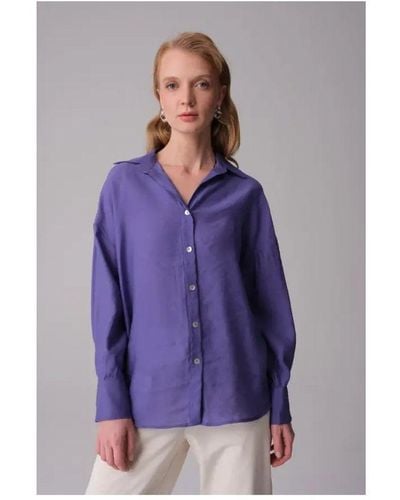 GUSTO Modal Relaxed Shirt - Purple