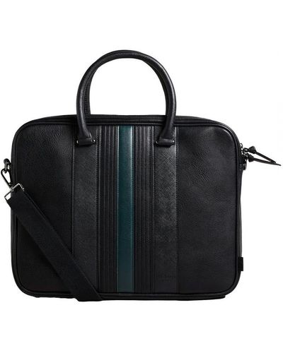 Ted Baker Nevver Black Striped Document Bag