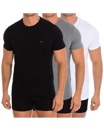 DIESEL Pack-3 Short-Sleeved T-Shirts Cotton 00Spdg-0Liad - Black