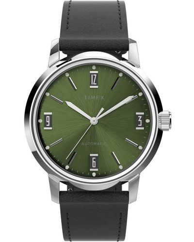 Timex Marlin Automatic Watch Tw2V44600 Leather (Archived) - Green