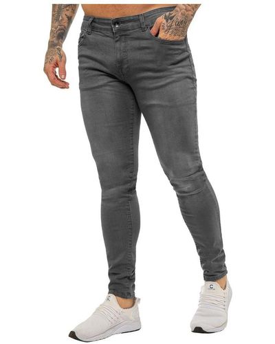 Enzo Skinny Super Stretch Denim Jeans - Grey