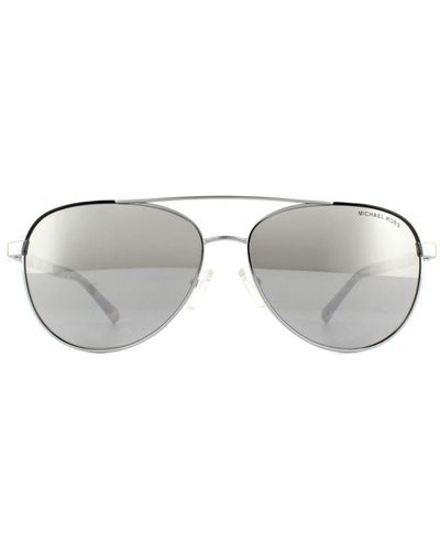 Michael Kors Aviator Zilveren Spiegel Zonnebril - Grijs