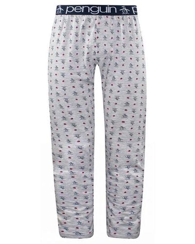 Original Penguin Jersey Lounge Pyjamas Bottoms Cotton - Grey