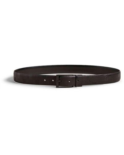 Ted Baker Accessories Checkinn House Check Leather Belt - Black