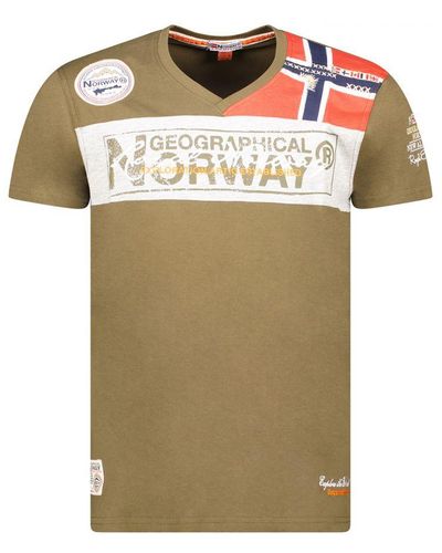 GEOGRAPHICAL NORWAY Herren-kurzarm-t-shirt Sx1130hgn - Groen
