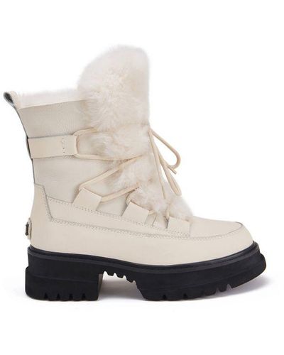 Australia Luxe Westward Satin Pale Boots Sheepskin - White